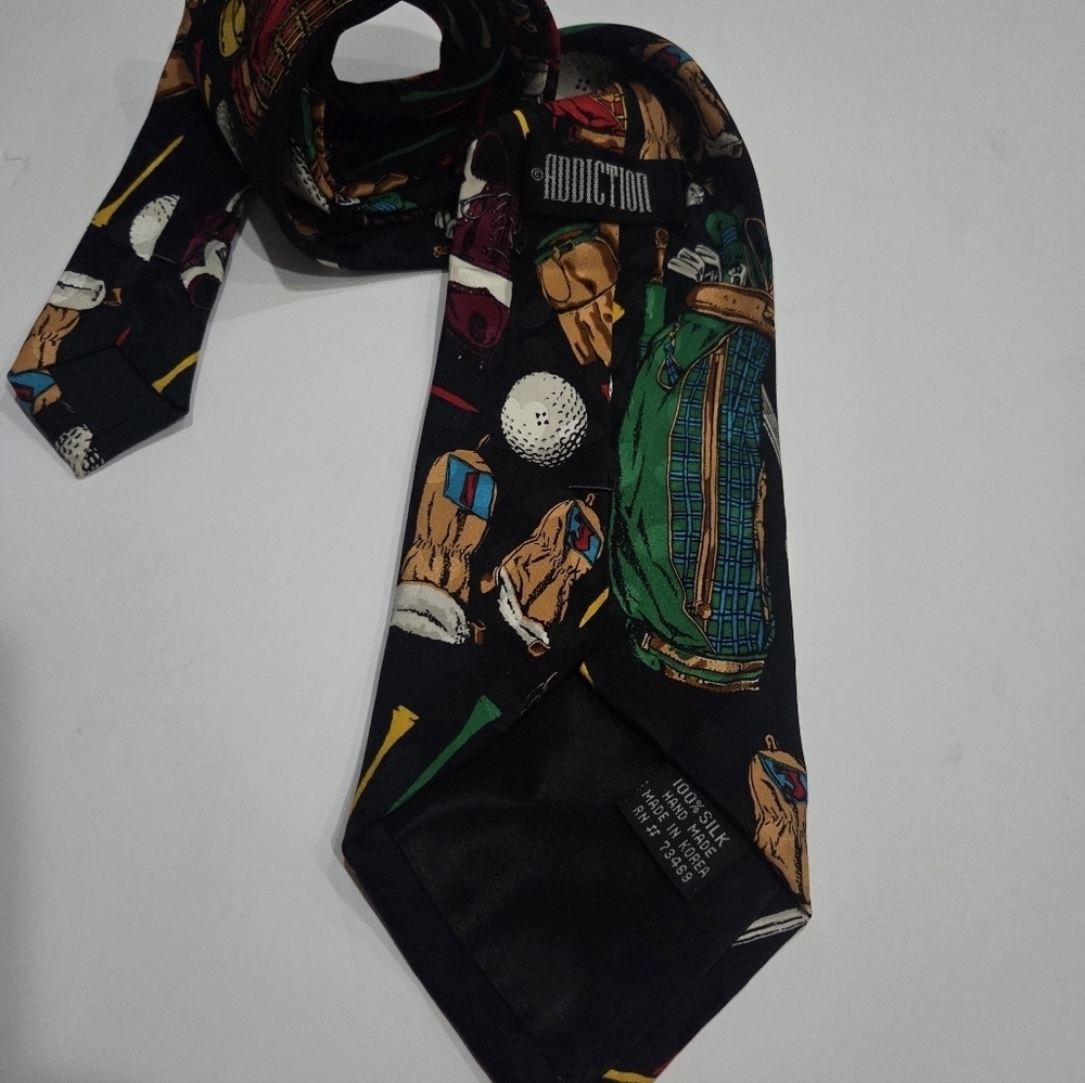 Addiction Stylish Multiclors Golf Gear Men's Tie - Picture 2 of 6